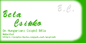 bela csipko business card